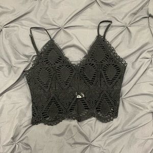 Brand NEW w/ tags black crochet crop top